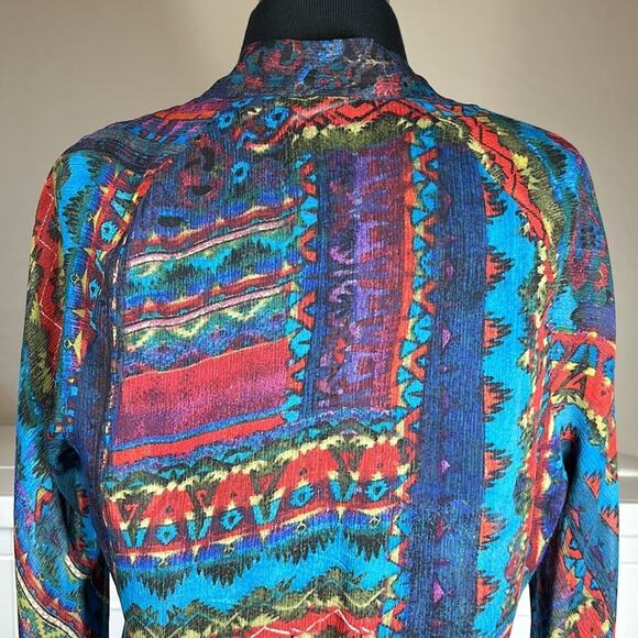 Chico's 100% Silk Brandy Tunic in Sangria Empire Waist Long Sleeves Sz 1 = M = 8 - Picture 11 of 14